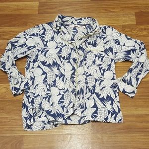 Victorias Secret Pajama Top Button Small pineapple